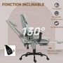 Voir la diapositive 5 : VINSETTO Fauteuil de bureau direction massant inclinable réglable - repose-pieds rétractable intégré - acier noir PU gris