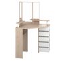 Voir la diapositive 1 : Coiffeuse d'angle 3 miroirs 5 tiroirs pivotants GIRLY