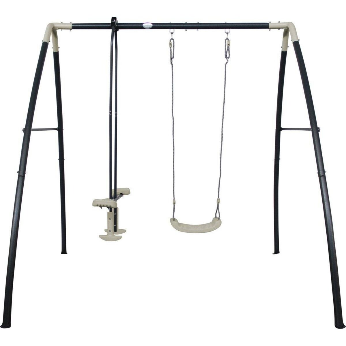 Axi House AXI Set de Balançoire en métal en anthracite  and  crème 3 agrès