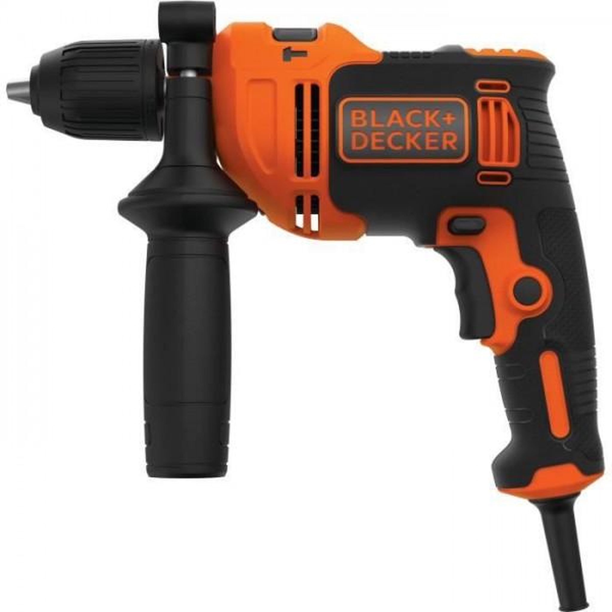 Black et Decker Perceuse a percussion filaire - BLACK+DECKER - BEH710-QS - 710W - Poignée latérale - 4 forets de perçage