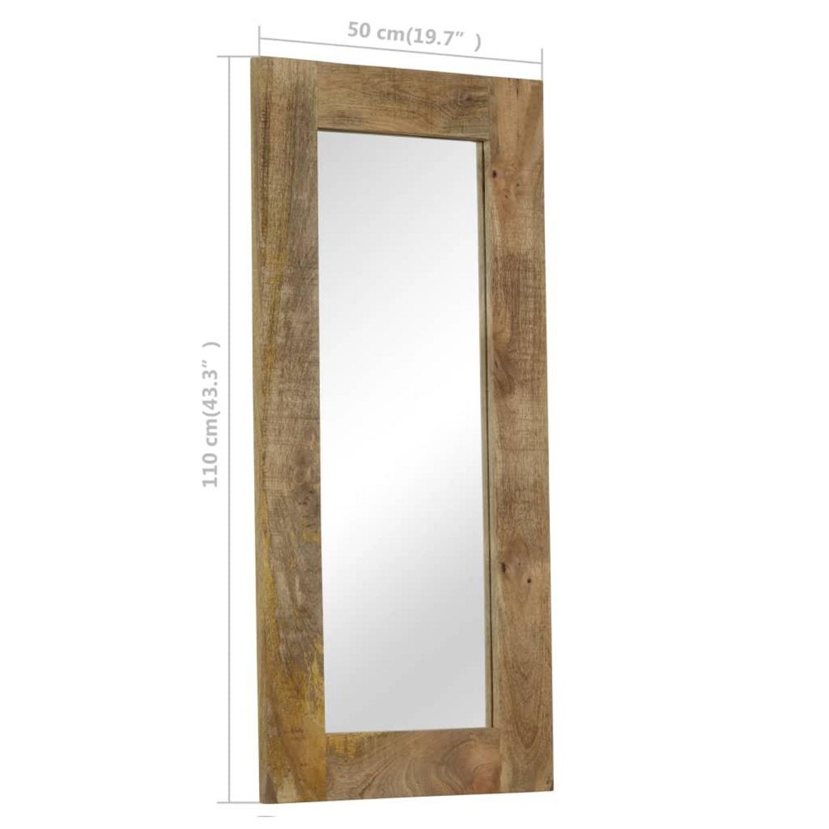 VIDAXL Miroir Bois massif de manguier 50 x 110 cm