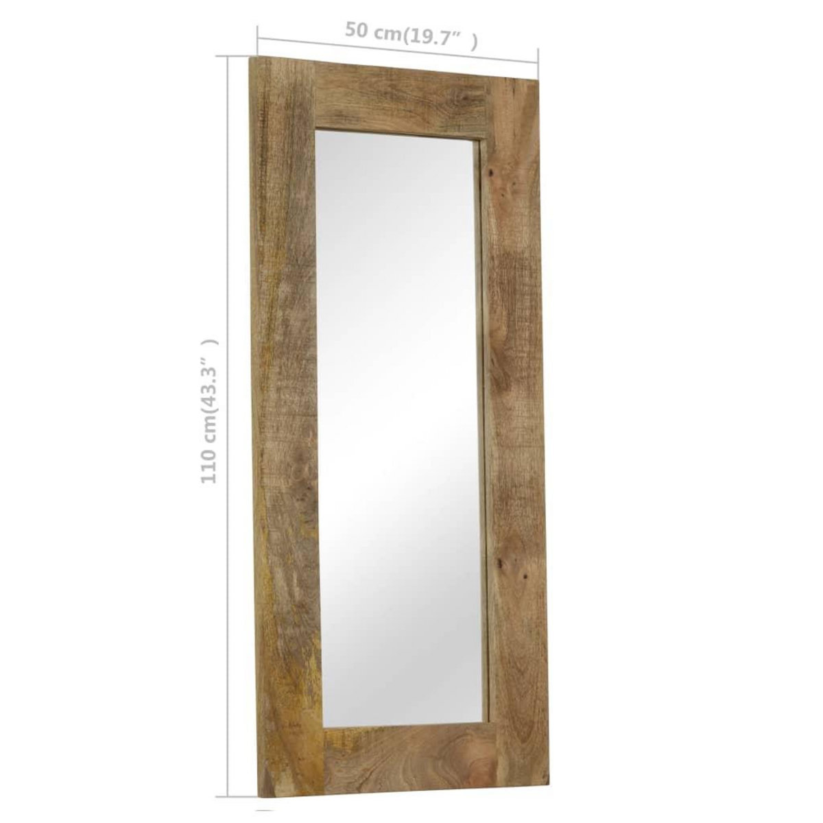 VIDAXL Miroir Bois massif de manguier 50 x 110 cm