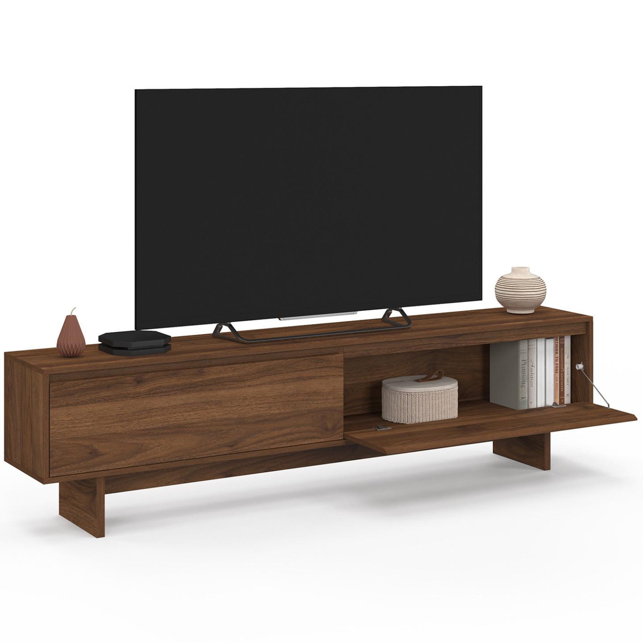 Voir la diapositive 4 : ID MARKET Meuble tv 180 cm yuri 2 portes effet noyer