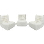 Habitat et Jardin Lot de 3 chauffeuses pour canapé modulables en tissu texturé  Velasca  - Blanc