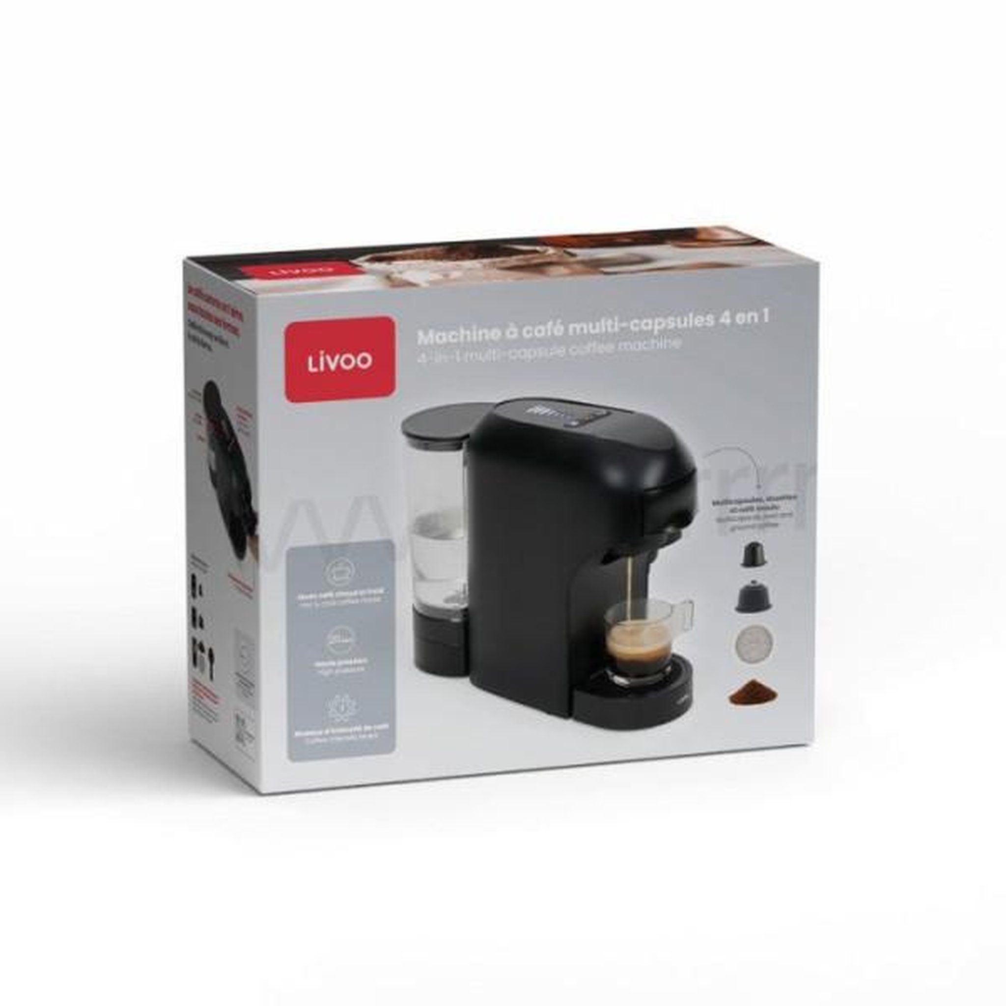 Voir la diapositive 5 : LIVOO Machine à café multi-capsules 4en1 0.85l 1400w - dod217n