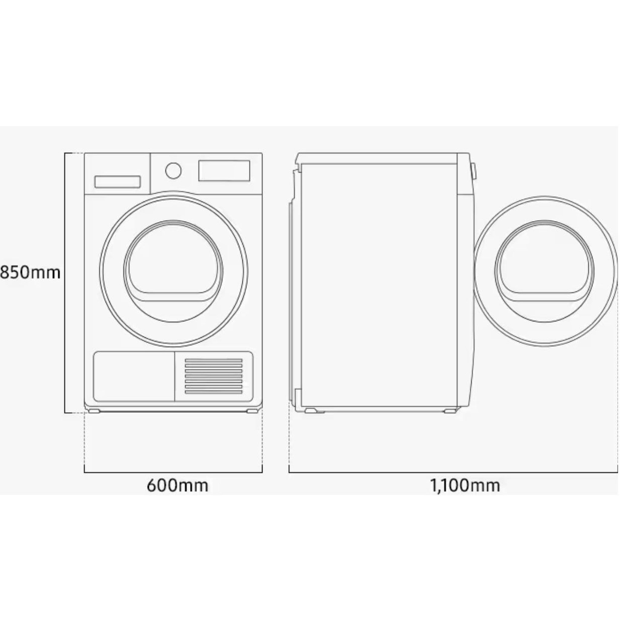 Voir la diapositive 5 : Samsung Sèche-linge pompe à chaleur 60cm 8kg blanc - DV80CGC0B0AE