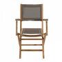 MACABANE HARRIS - Ensemble de 2 fauteuils de jardin pliants en bois teck et textilène couleur taupe
