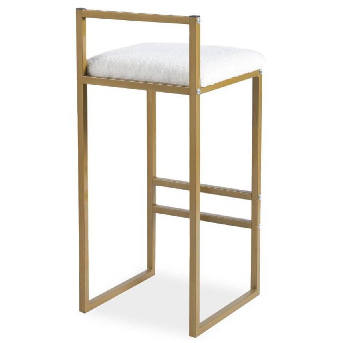 Paris Prix Tabouret de Bar Bouclette  Dakota  80cm Crème & Or
