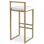 Voir la diapositive 5 : Paris Prix Tabouret de Bar Bouclette  Dakota  80cm Crème & Or