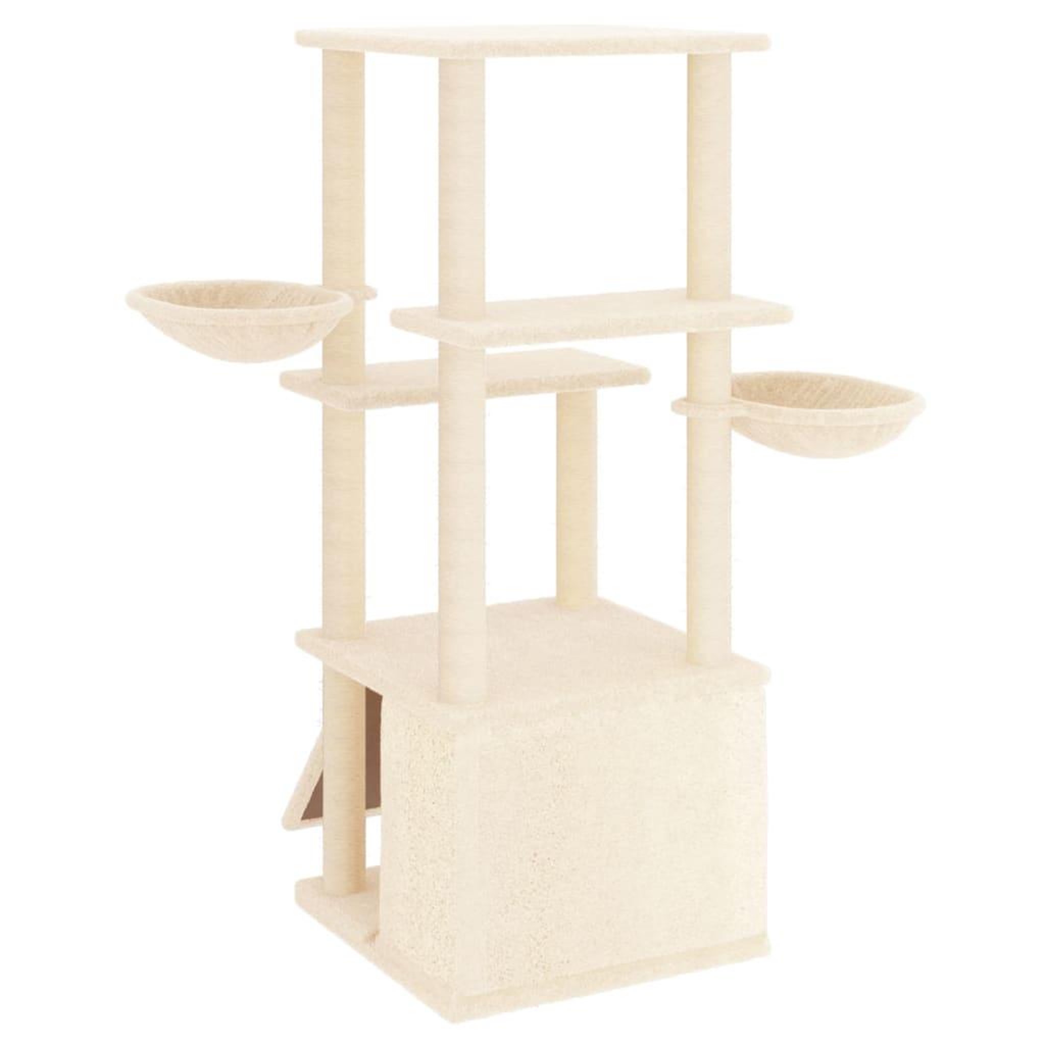 Voir la diapositive 5 : VIDAXL Arbre a chat avec griffoirs en sisal creme 133 cm