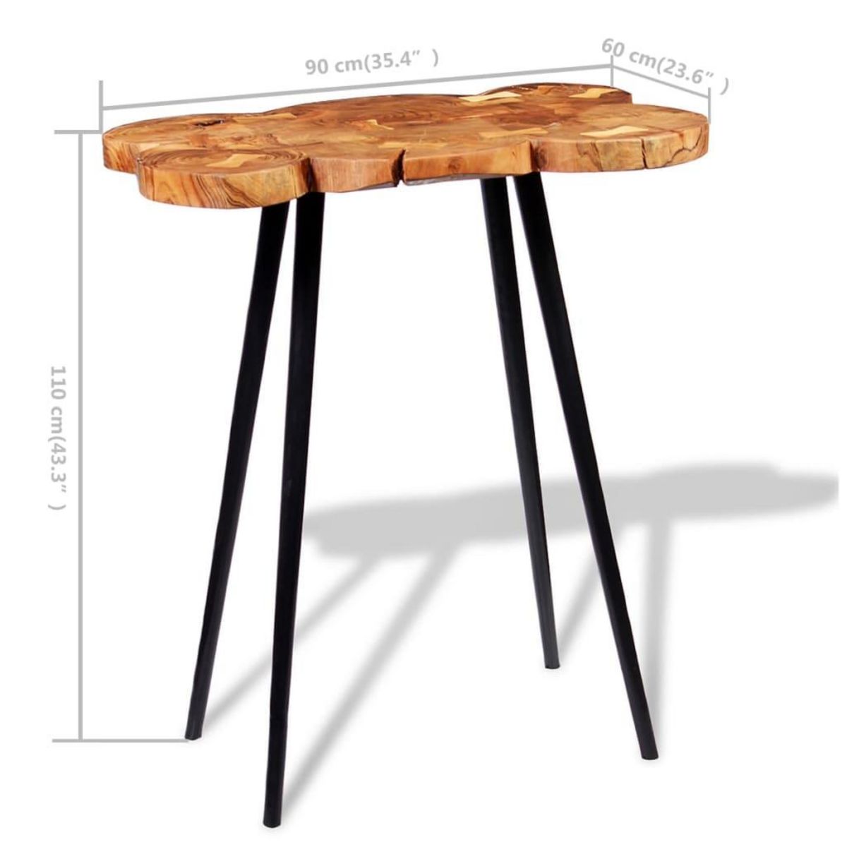 VIDAXL Table de bar Bois d'acacia massif 90x60x110 cm