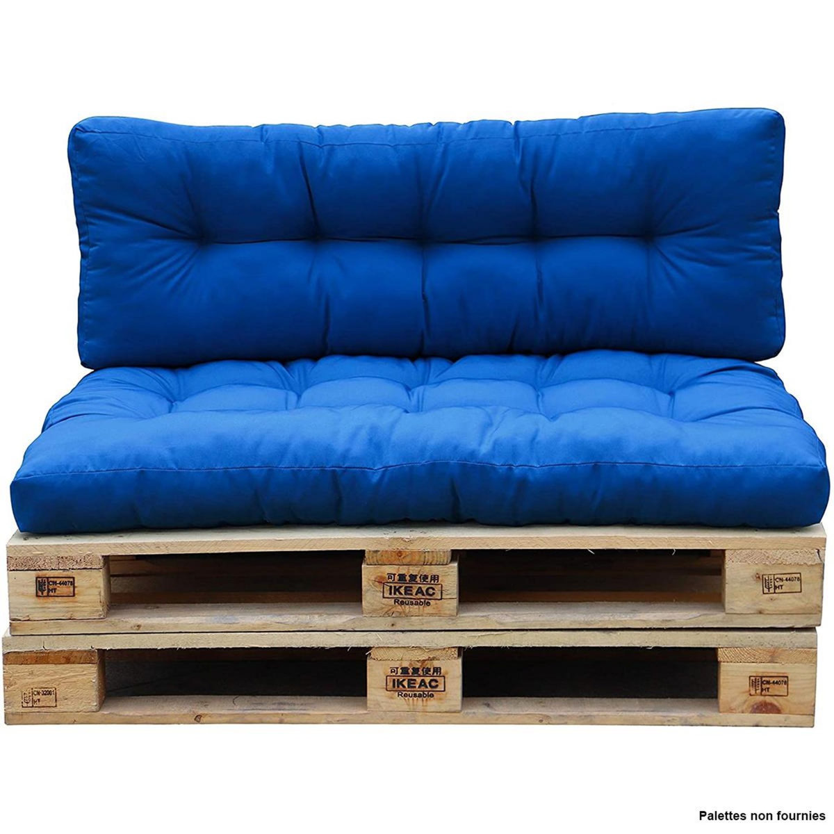 RED DECO Set 2 coussins d'extérieur bleu classique - rioubc