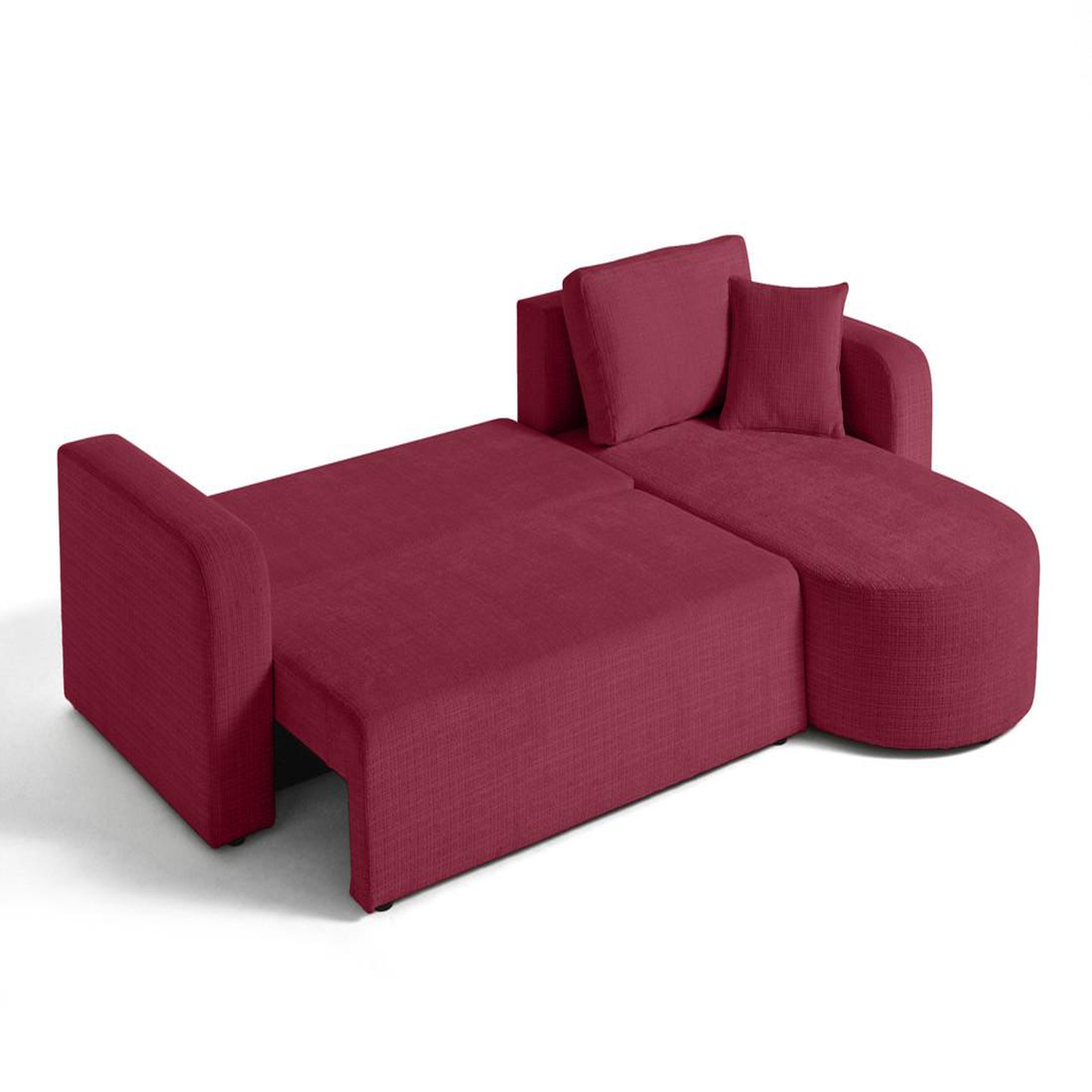 Voir la diapositive 2 : BEST MOBILIER Miro - canapé d'angle réversible - 4 places - convertible avec coffre - en velours texturé