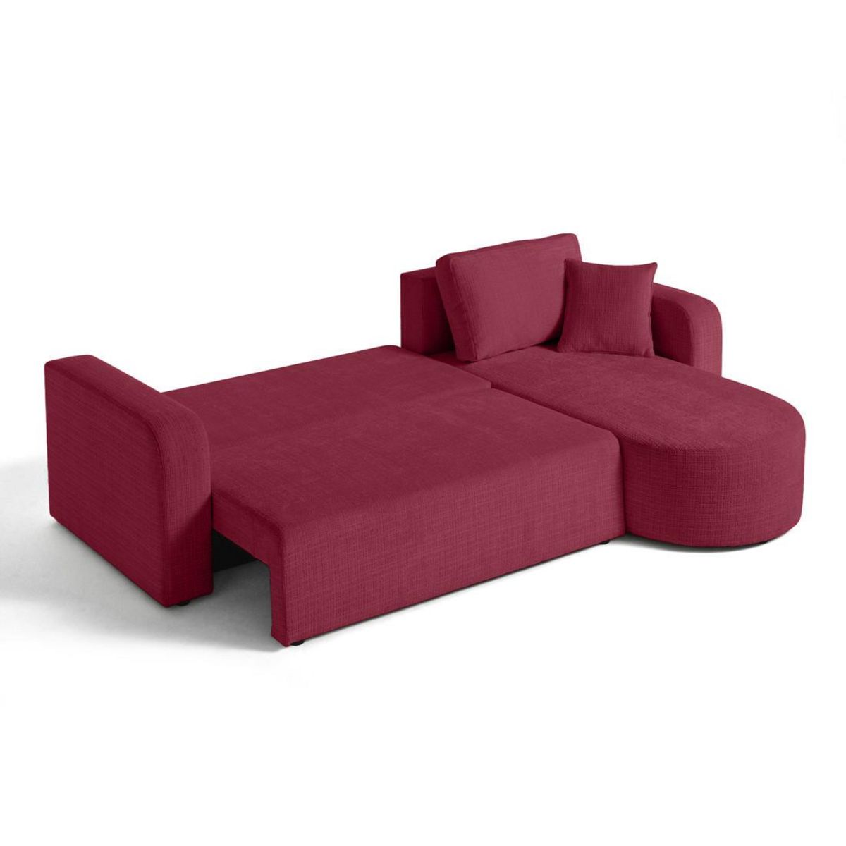 BEST MOBILIER Miro - canapé d'angle réversible - 4 places - convertible avec coffre - en velours texturé