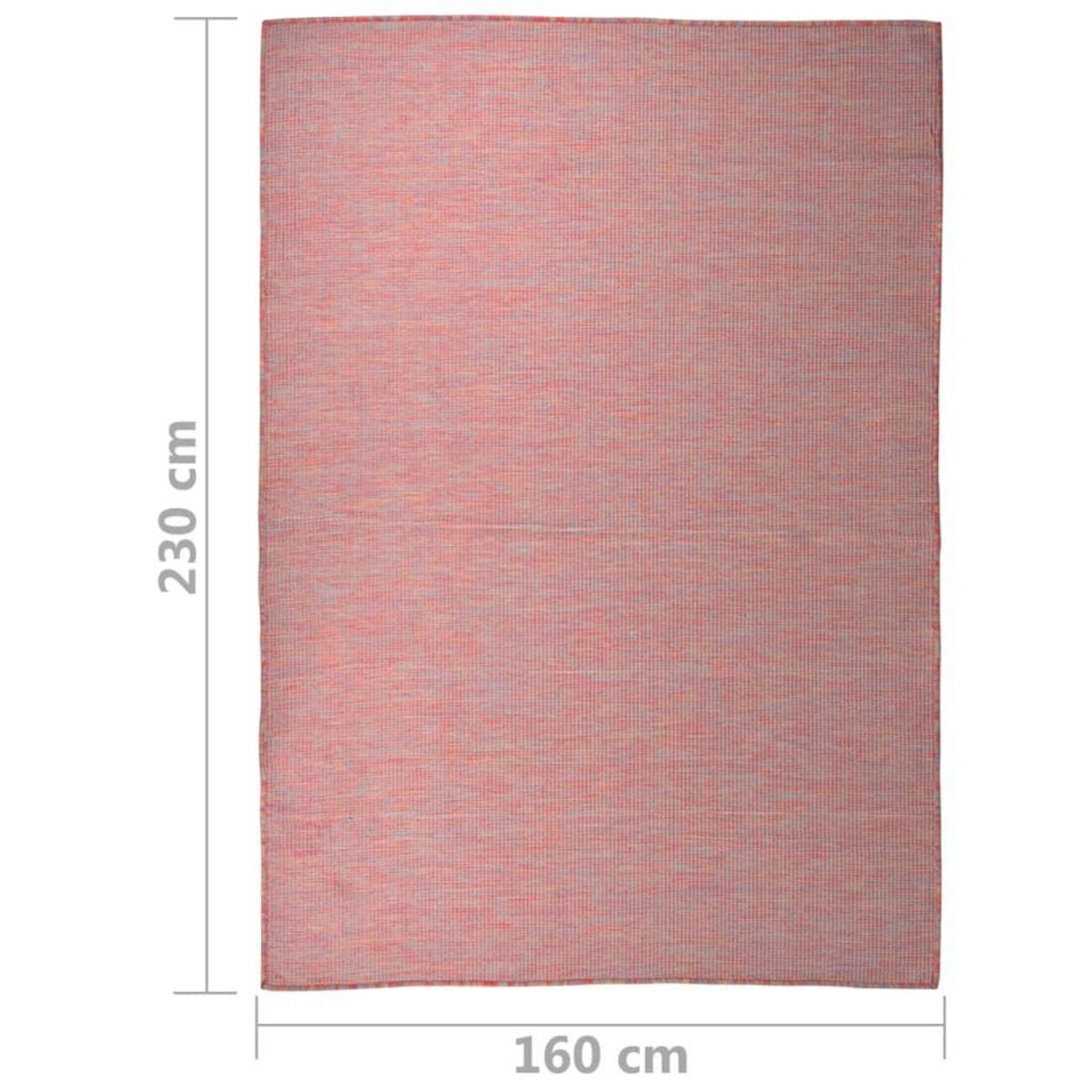 VIDAXL Tapis a tissage plat d'exterieur 160x230 cm Rouge