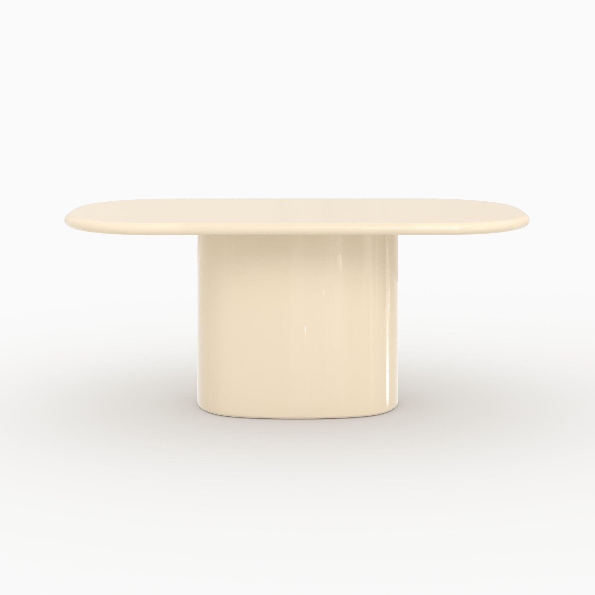 Voir la diapositive 5 : MAISON PAVANE Table rectangulaire en mdf laqué blanc cassé, 6 personnes-lydia