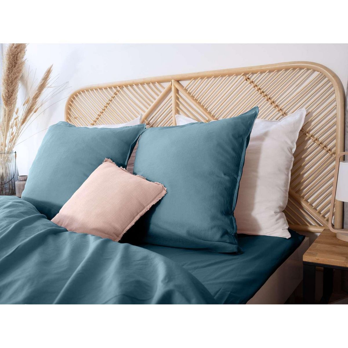 COTE DECO Drap housse - 100% coton lavé 57 fils