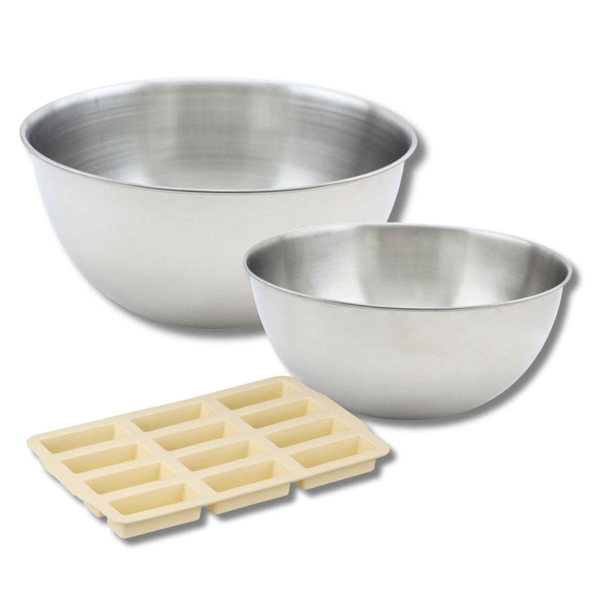 ZENKER Set comprenant 1 Moule Silicone, 1 spatule Zenker, 2 bols à mixer en inox Fackelmann