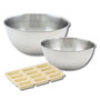 Voir la diapositive 1 : ZENKER Set comprenant 1 Moule Silicone, 1 spatule Zenker, 2 bols à mixer en inox Fackelmann