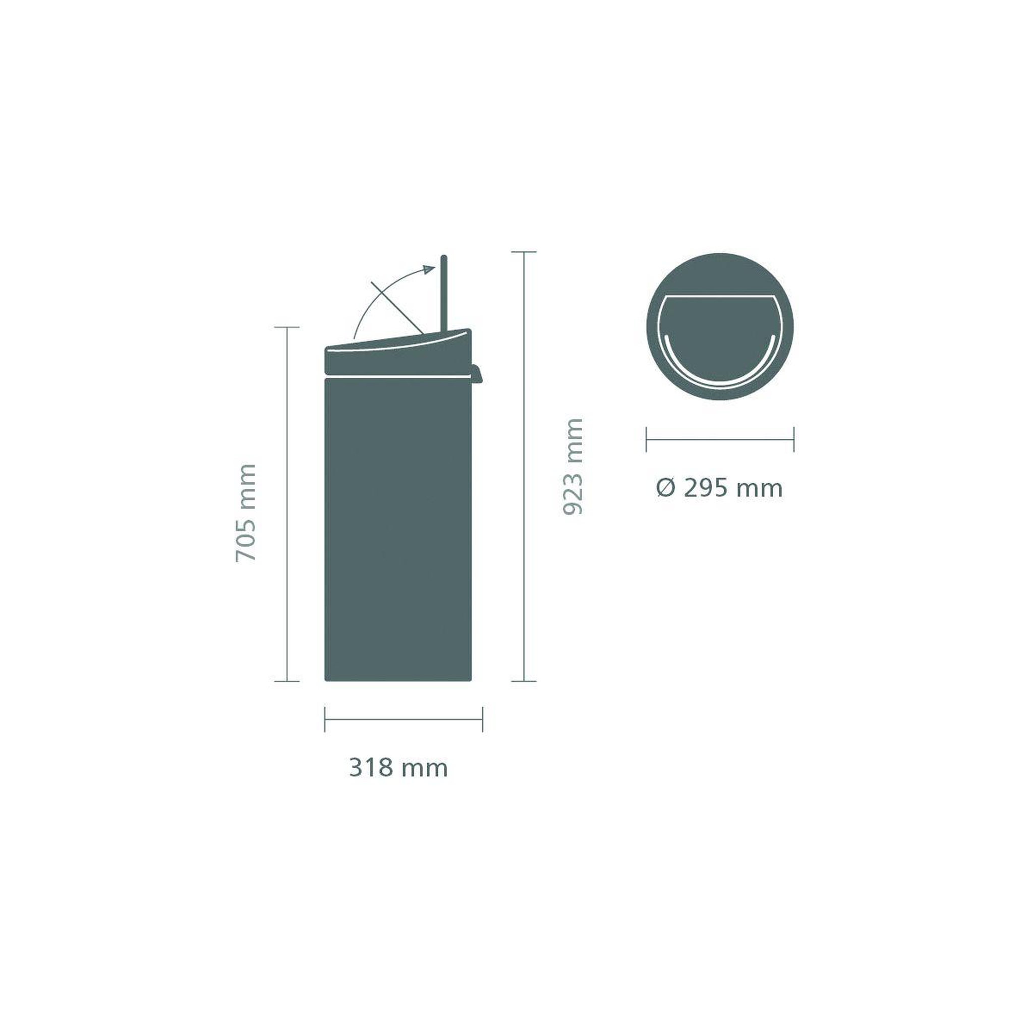 Voir la diapositive 3 : BRABANTIA Poubelle de cuisine manuelle touch bin new 30l matt black