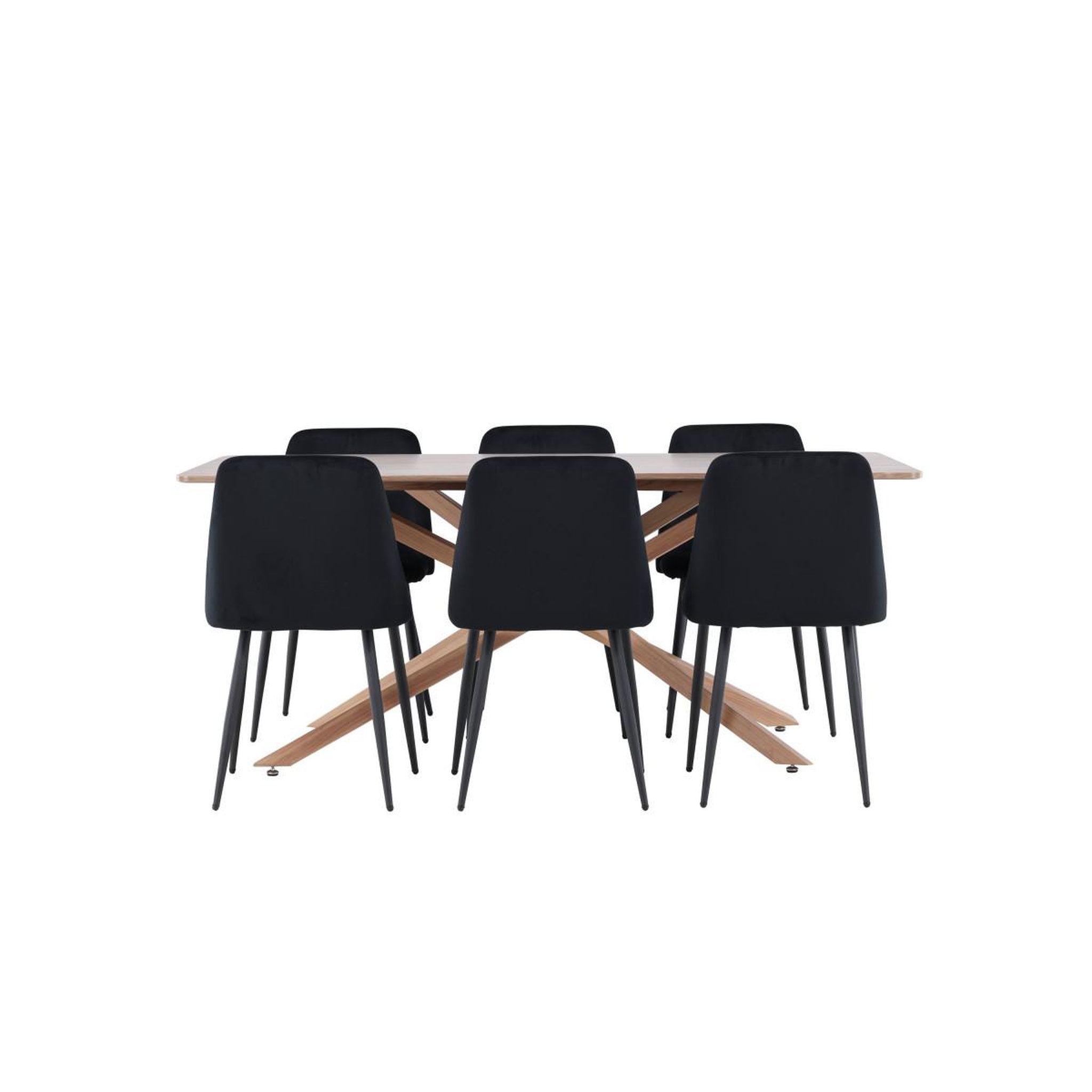 Voir la diapositive 3 : Paris Prix Ensemble table à manger & 6 chaises  piazza & night  180cm marron & noir
