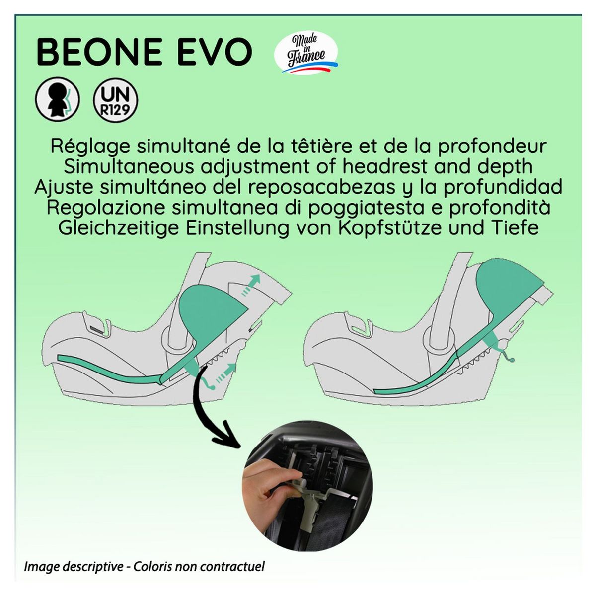 NANIA Siège auto ceinturé BEONE EVO 40-85 cm R129 i-Size