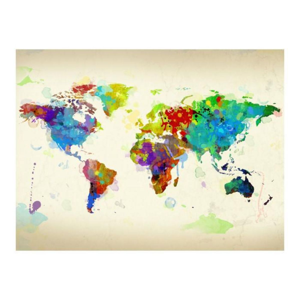 Paris Prix Papier Peint  Paint Splashes Map of the World