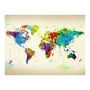 Voir la diapositive 2 : Paris Prix Papier Peint  Paint Splashes Map of the World