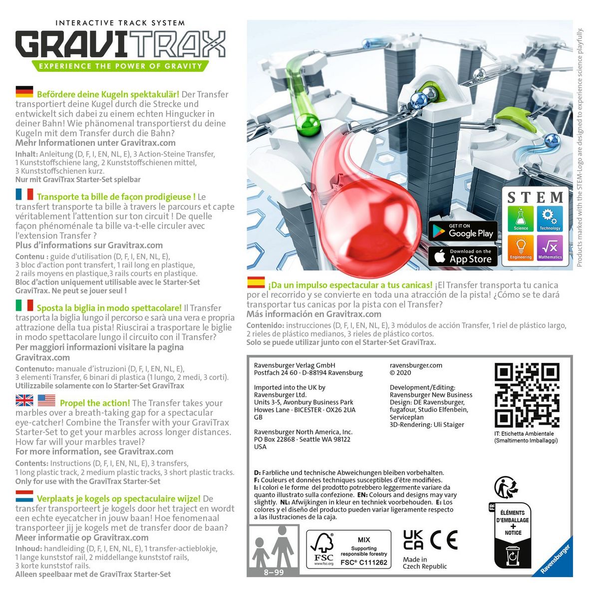 RAVENSBURGER Jeu de construction GraviTrax - Bloc d'action Transfert