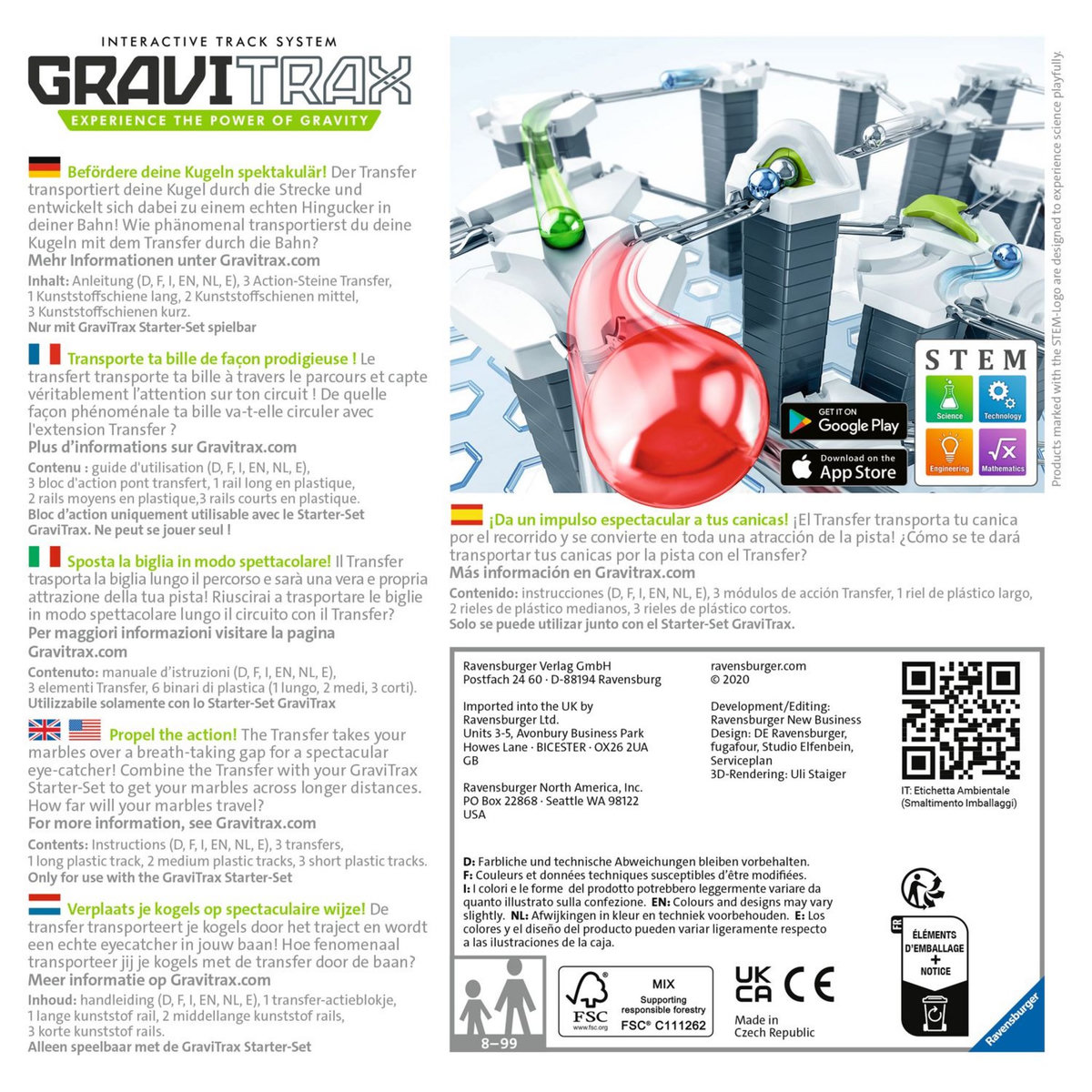 RAVENSBURGER Jeu de construction GraviTrax - Bloc d'action Transfert