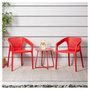 Voir la diapositive 2 : HomeStyle4U Salon de jardin Table et 2 chaises en rouge