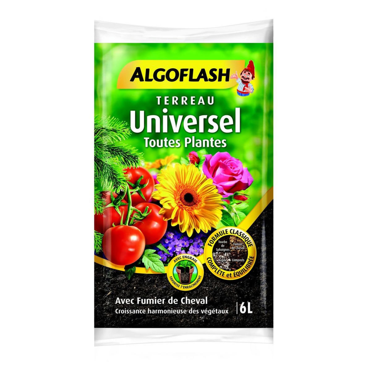 ALGOFLASH Terreau universel toutes plantes 6l