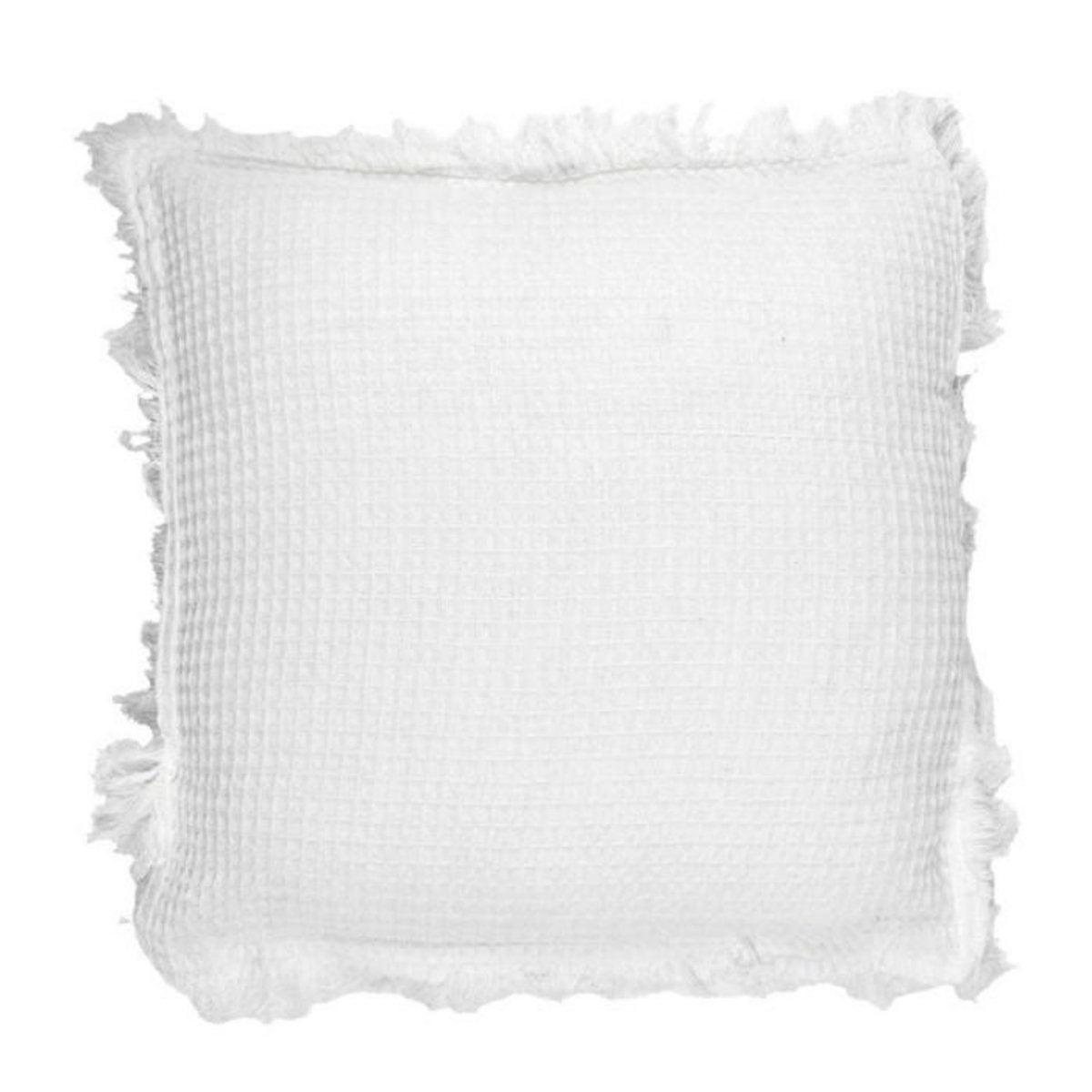Paris Prix Coussin Déco Déhoussable  Gaufré  40x40cm Ivoire