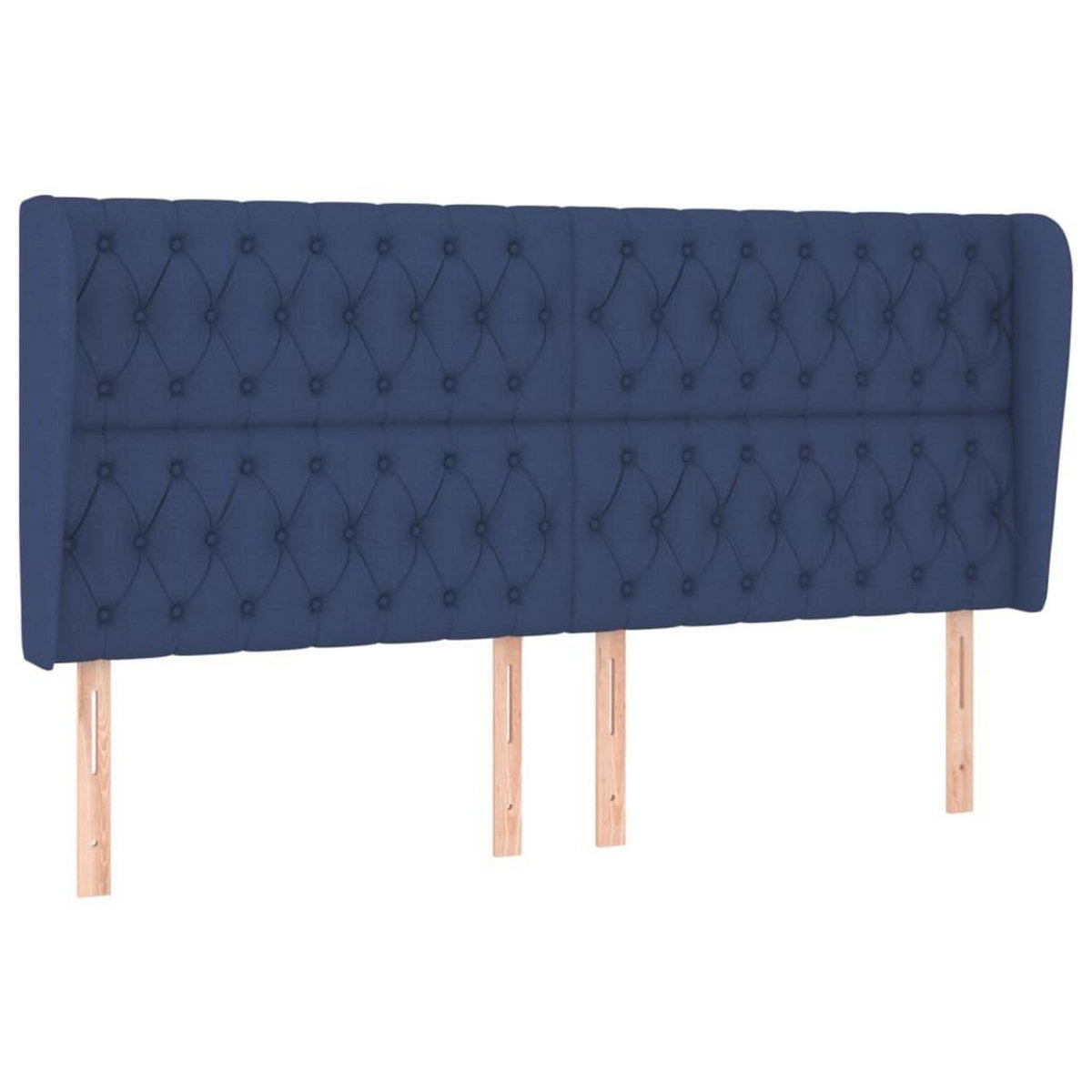 VIDAXL Tete de lit avec oreilles Bleu 203x23x118/128 cm Tissu