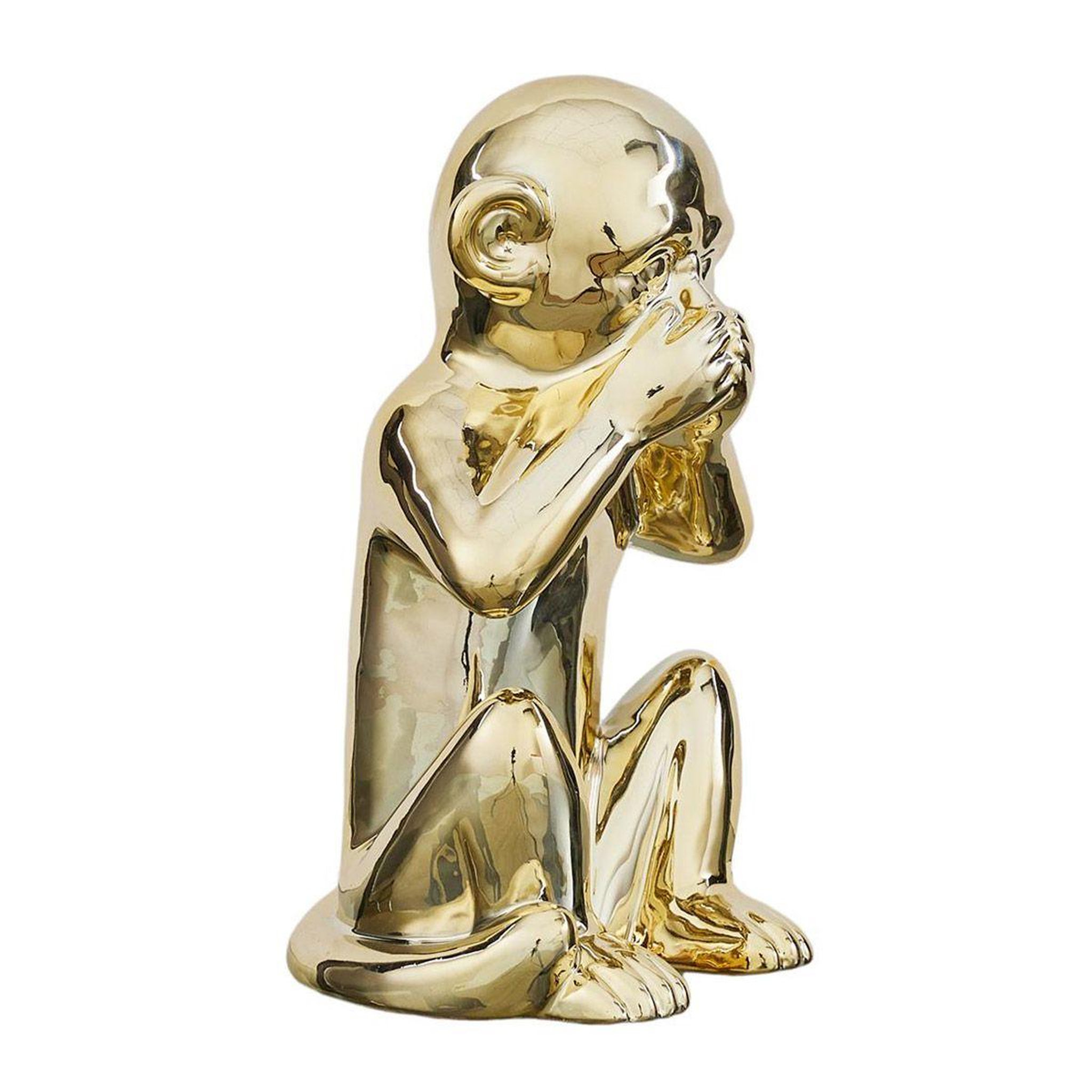 Voir la diapositive 2 : The Home Deco Factory Statuette déco en céramique  singe assis  28cm or