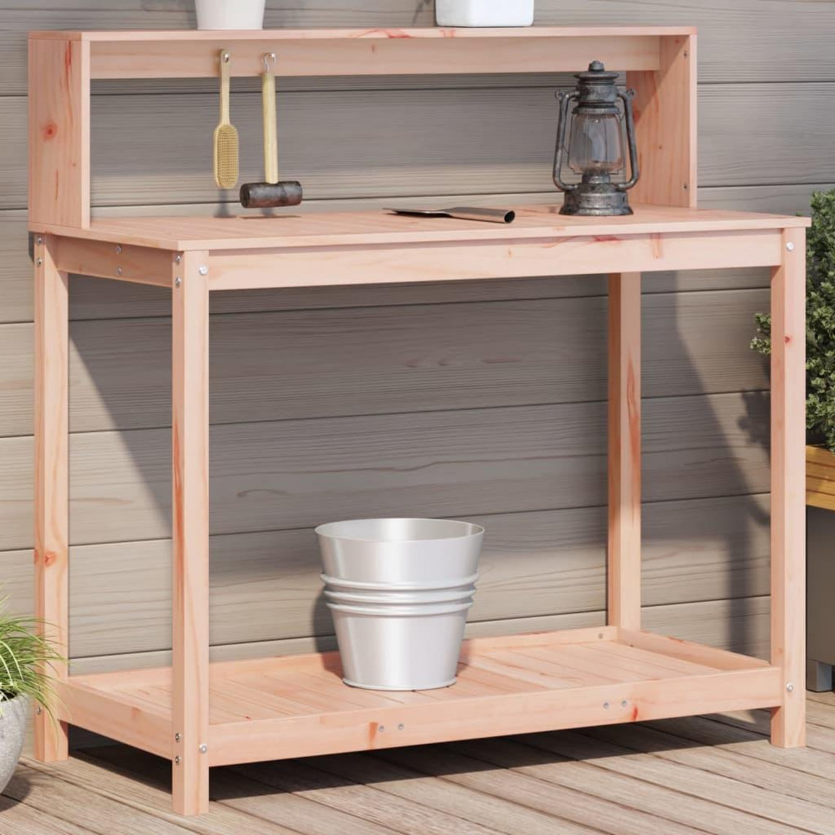 VIDAXL Table de rempotage avec etageres bois massif de douglas