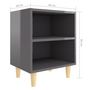 Voir la diapositive 6 : VIDAXL Table de chevet avec pieds en bois Gris brillant 40x30x50 cm