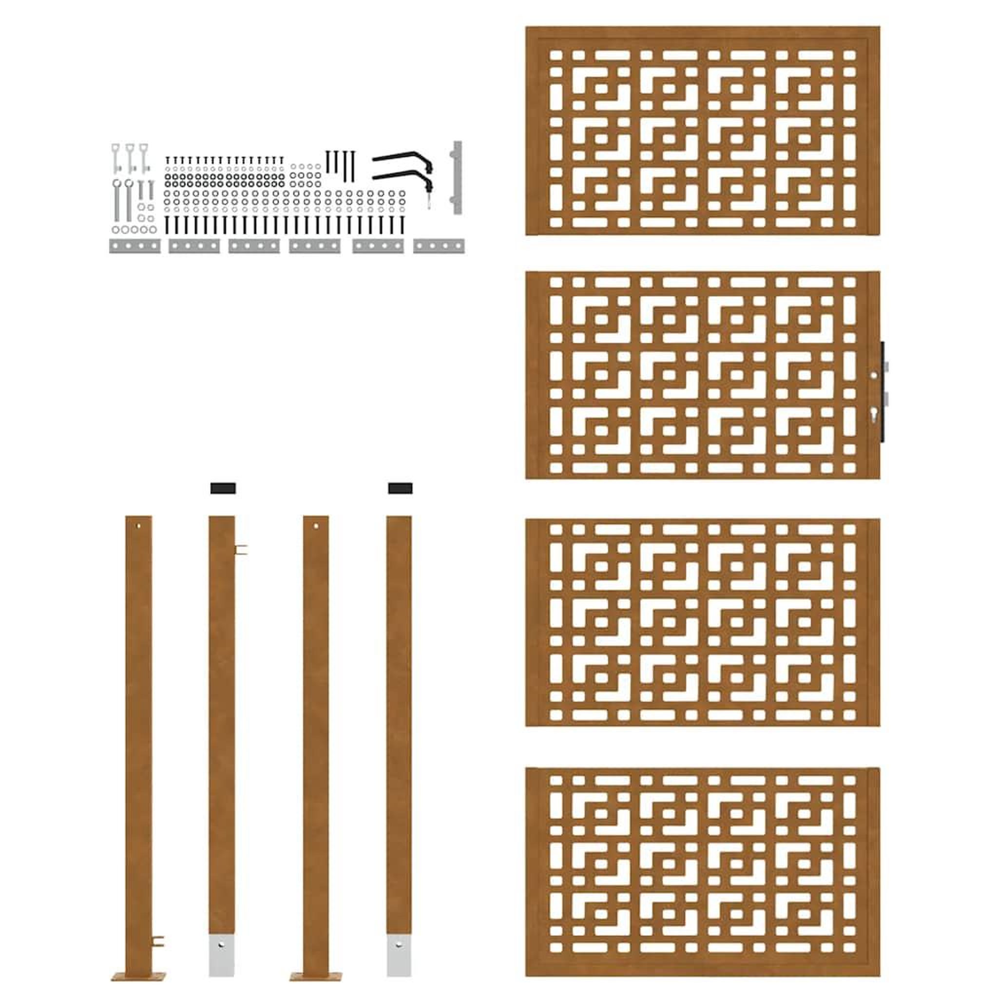 Voir la diapositive 5 : VIDAXL Porte de jardin acier resistant aux intemperies design croise