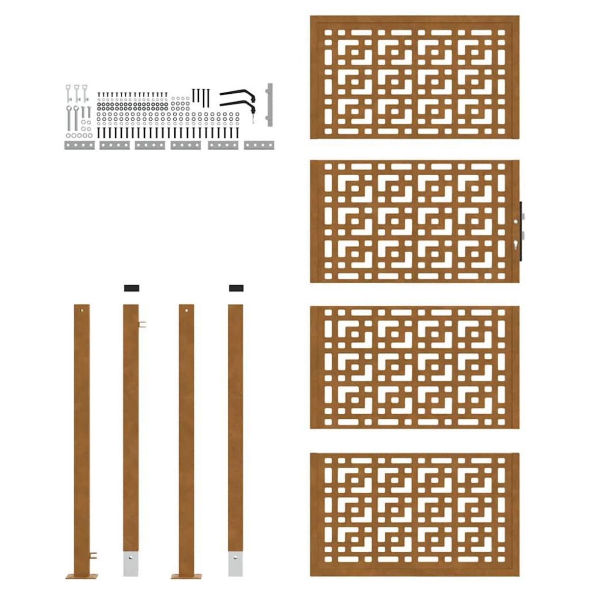 VIDAXL Porte de jardin acier resistant aux intemperies design croise