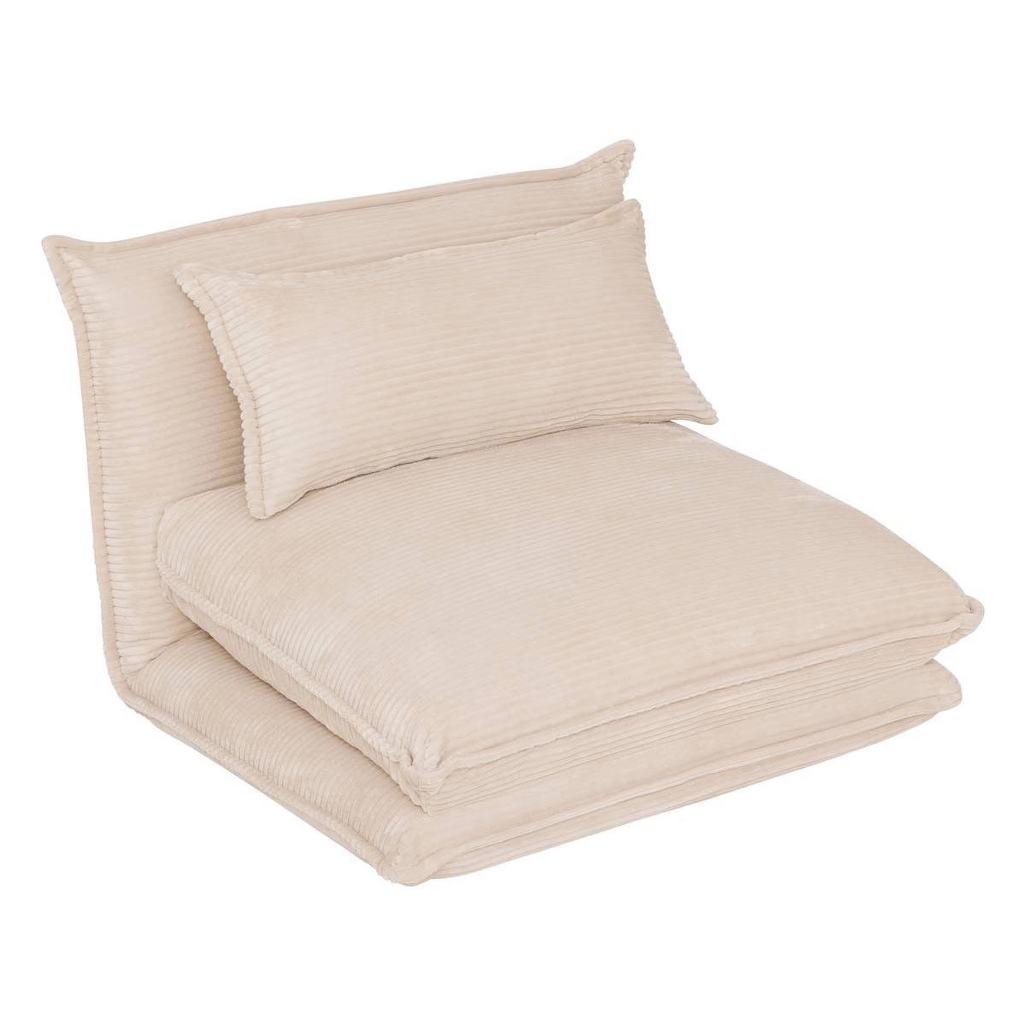 ATMOSPHERA Chauffeuse pliable côtelée  elois  85cm ivoire