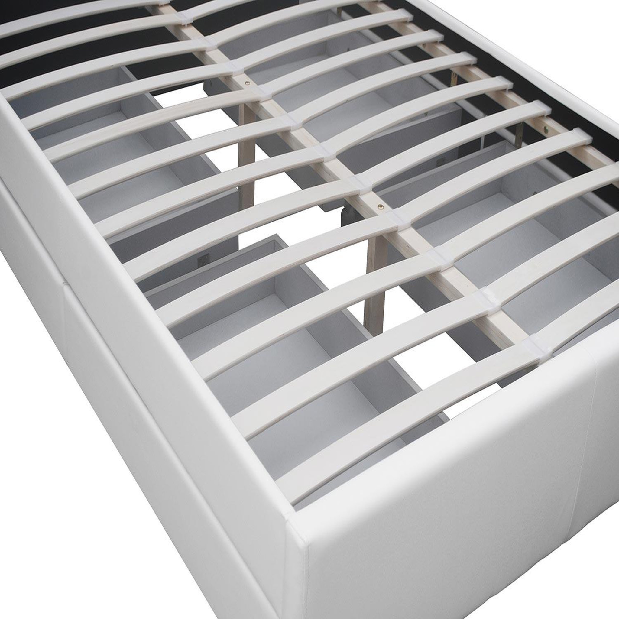 Voir la diapositive 4 : CONCEPT USINE Lit coffre avec led 160 x 200 cm blanc enfield