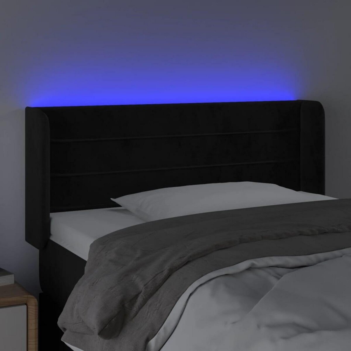 VIDAXL Tete de lit a LED Noir 103x16x78/88 cm Velours