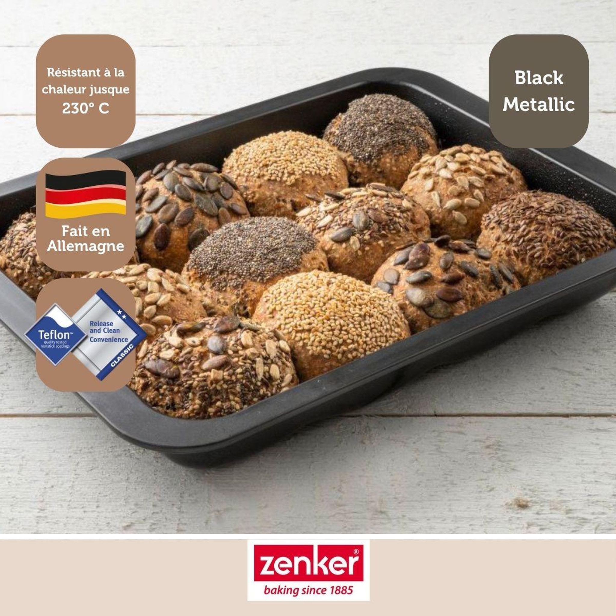 Voir la diapositive 6 : ZENKER Moule à muffins 6 empreintes 28 x 19 cm zenker black metallic