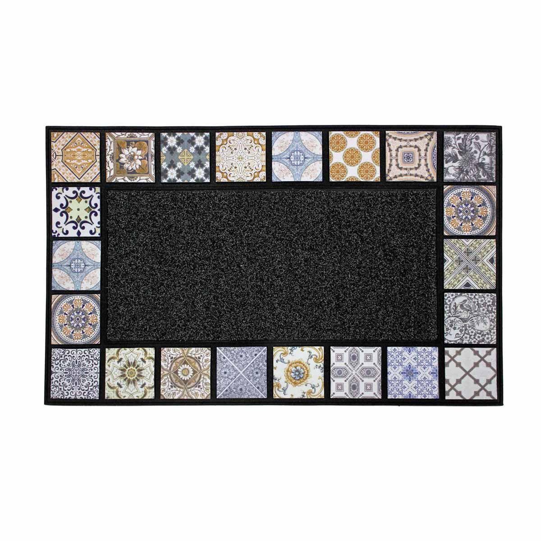 Douceur d'Intérieur Tapis d'Entrée Imprimé  Ceramiko  45x75cm Gris