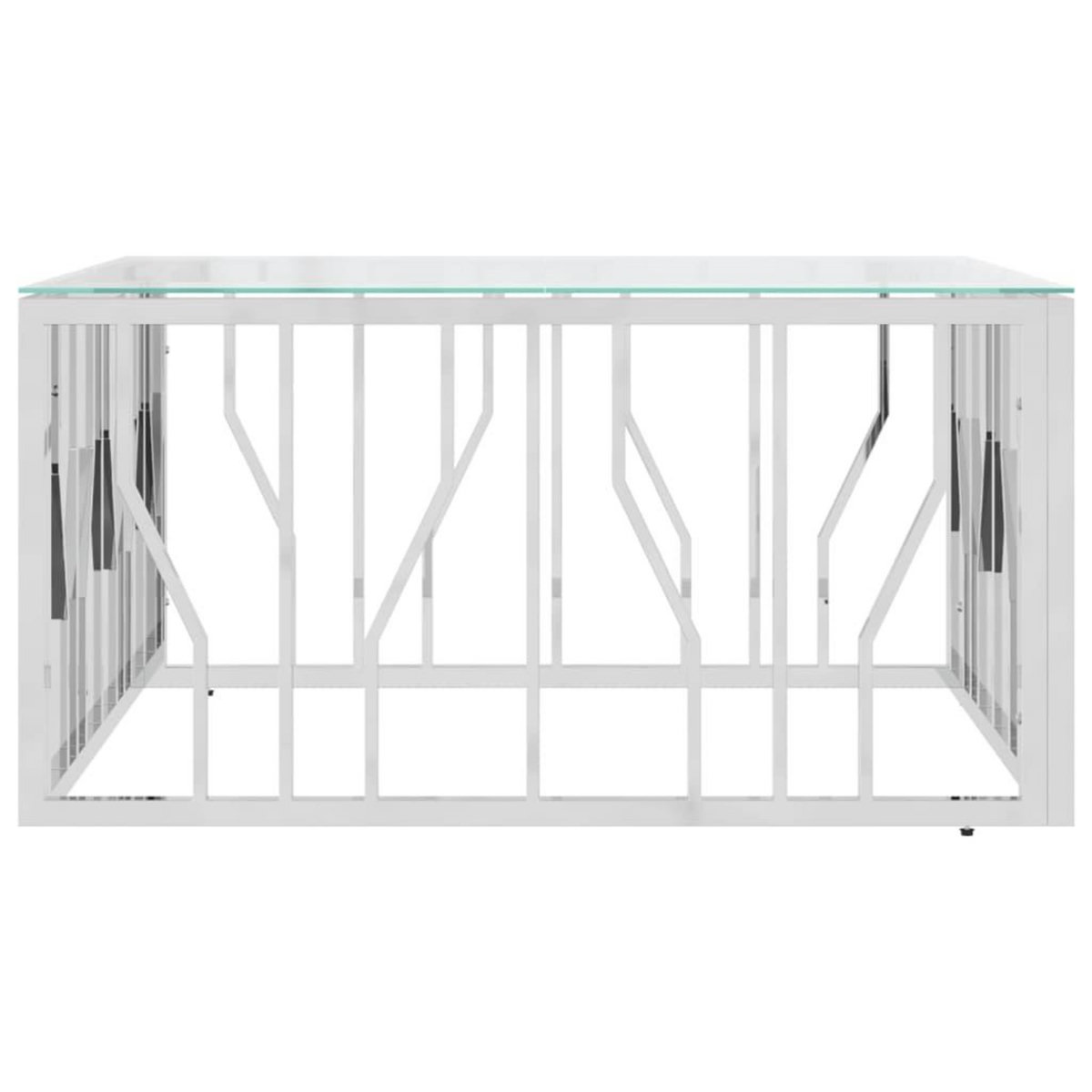 VIDAXL Table basse 80x80x40 cm acier inoxydable et verre