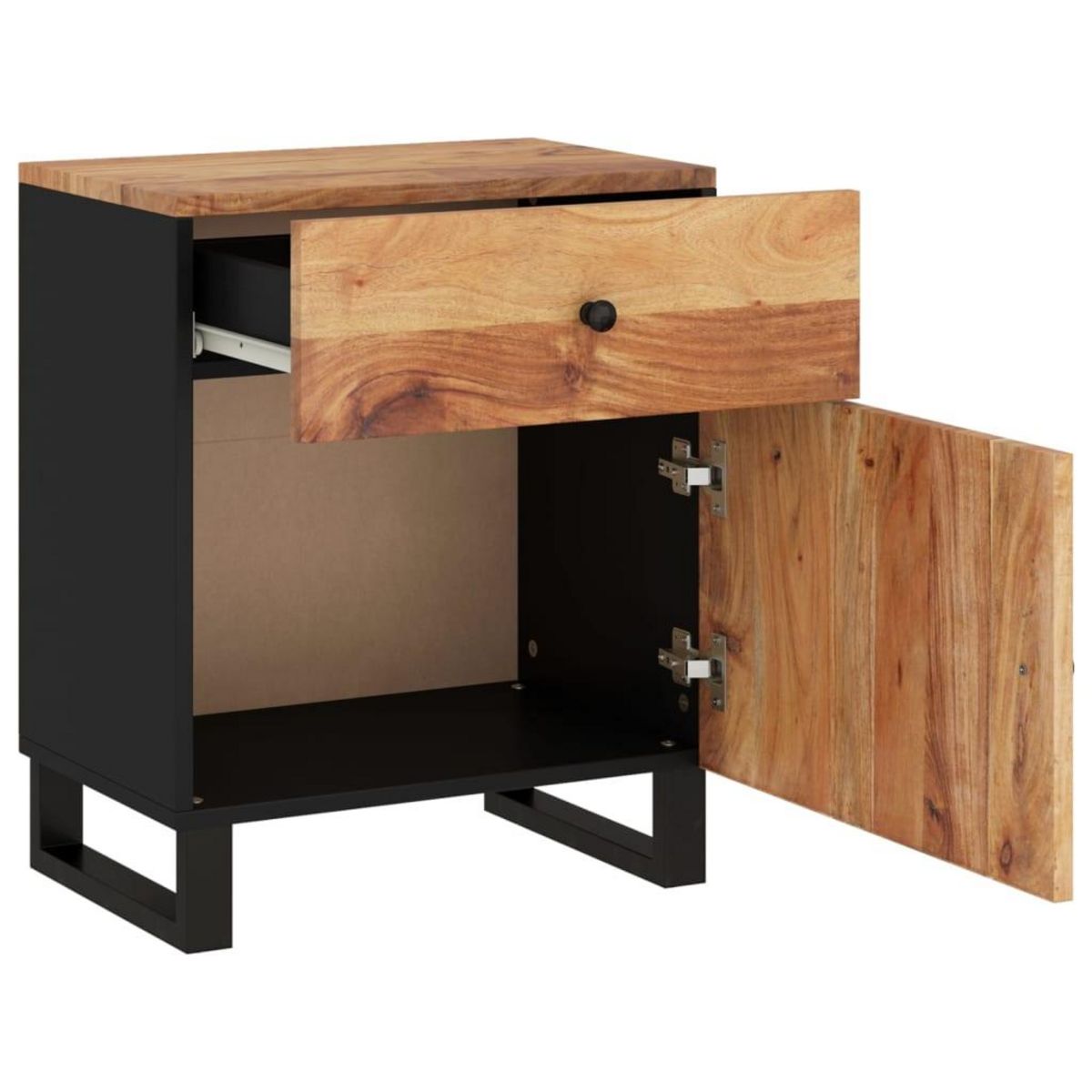 VIDAXL Table de chevet 50x33x60cm Bois d'acacia solide et d'ingenierie