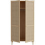 Voir la diapositive 4 : MARKET24 Armoire de chambre - 2 portes battantes - Décor Chene - Cannage - L110 x H208 x P54 cm - CALASETTA