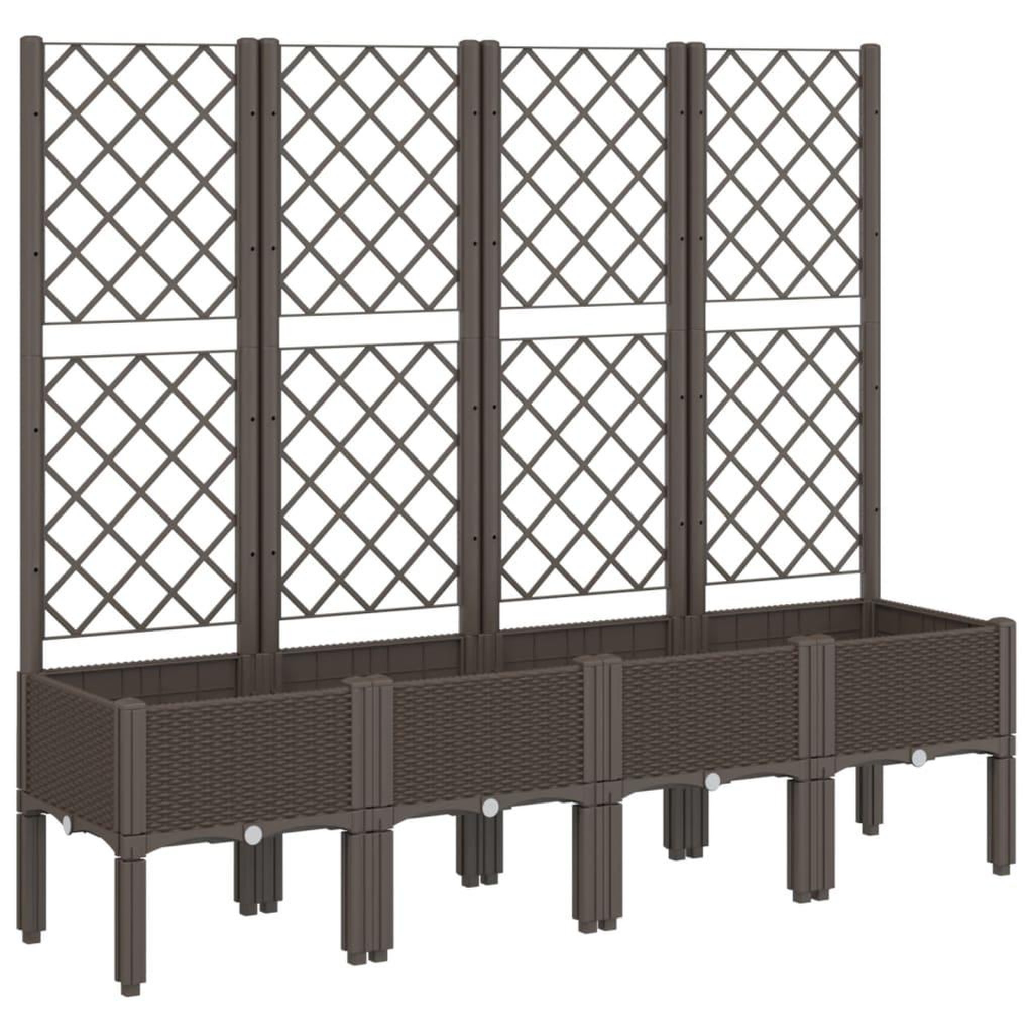 Voir la diapositive 2 : VIDAXL Jardiniere avec treillis marron 160x40x142 cm PP