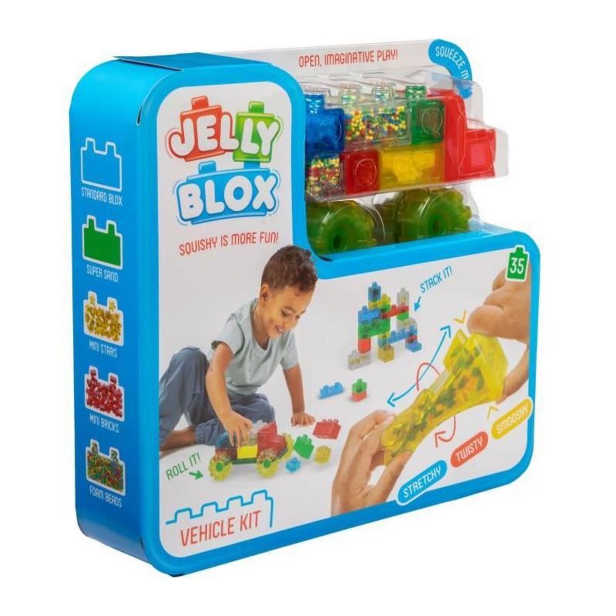GOLIATH Blocs de construction - GOLIATH - Jelly Blox Vroom Truck Kit - Blocs souples avec voitures! Des 2 ans