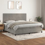Voir la diapositive 1 : VIDAXL Sommier a lattes de lit et matelas Gris clair 200x200cm Velours